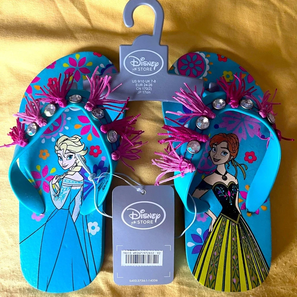 NWT Disney Frozen Blue Sandals with Fringe & Rhinestone in toddler size 9